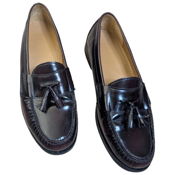 Cole Haan Men\'s Pinch Penny Tassel Loafer Shoes Burgundy Size 12E main image 10